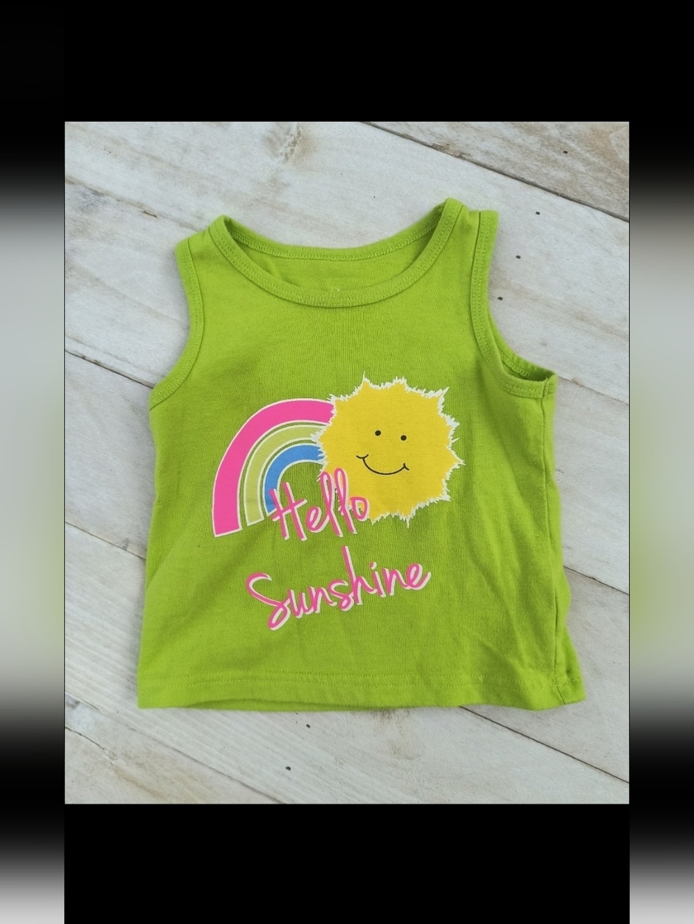 Kidgets Girls Toddler Hello Sunshine Rainbow Graphics Tank Top Size 2T Green